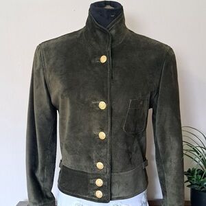Danier kaki green suede jacket - Small